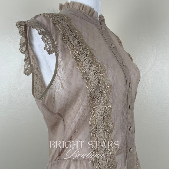 Rare Lace Top ALT Beige ASO The OC Marissa Cooper One Tree Hill Brooke Davis - Picture 11 of 12